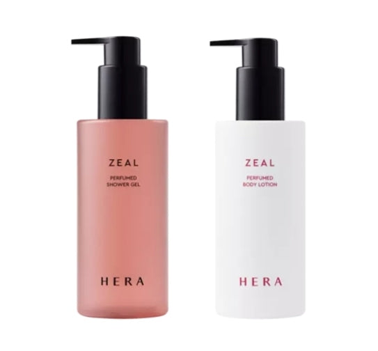 HERA Zeal Blooming Perfumed Shower Gel + Body Lotion Set (2 Items) from Korea + Samples(2 Items)