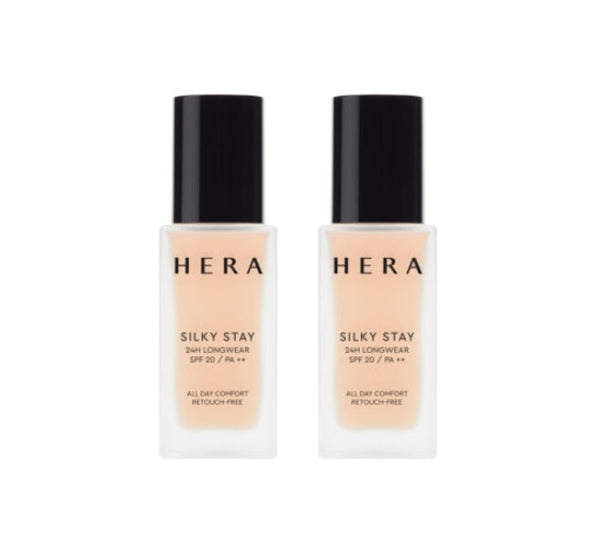 HERA Silky Stay 24H Longwear Foundation with silky, long-lasting formula for smooth, matte, and flawless skin