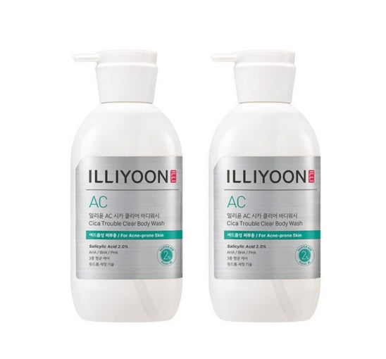 2 x ILLIYOON AC Cica Trouble Clear Body Wash 400ml from Korea