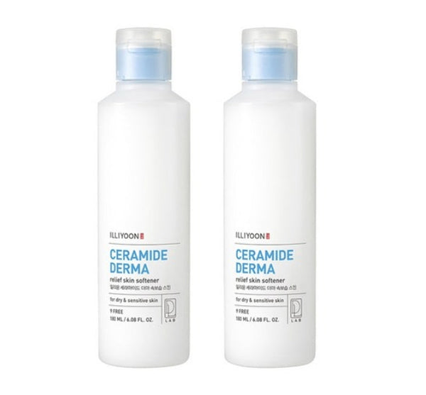 2 x ILLIYOON Ceramide Derma Relief Skin Softener 180ml from Korea