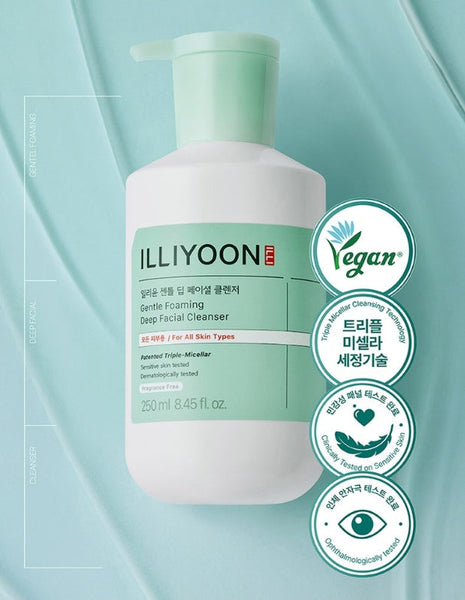 2 x ILLIYOON Gentle Foaming Deep Facial Cleanser 250ml from Korea