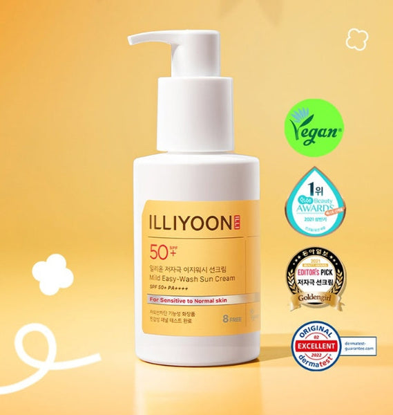 2 x ILLIYOON Mild Eay-wash Sun Cream 150ml SPF50+ PA++++ from Korea