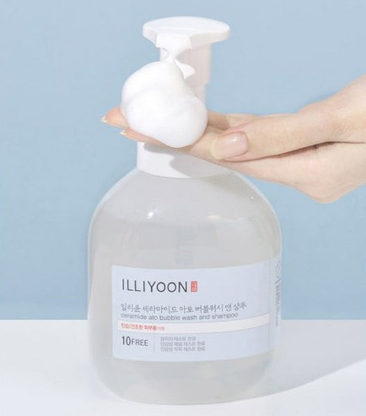 ILLIYOON Ceramide Ato Bubble Wash and Shampoo 900ml from Korea