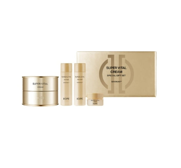 IOPE 6 Gen. Super Vital Cream Set (4 Items) + Samples(3 Items) from Korea