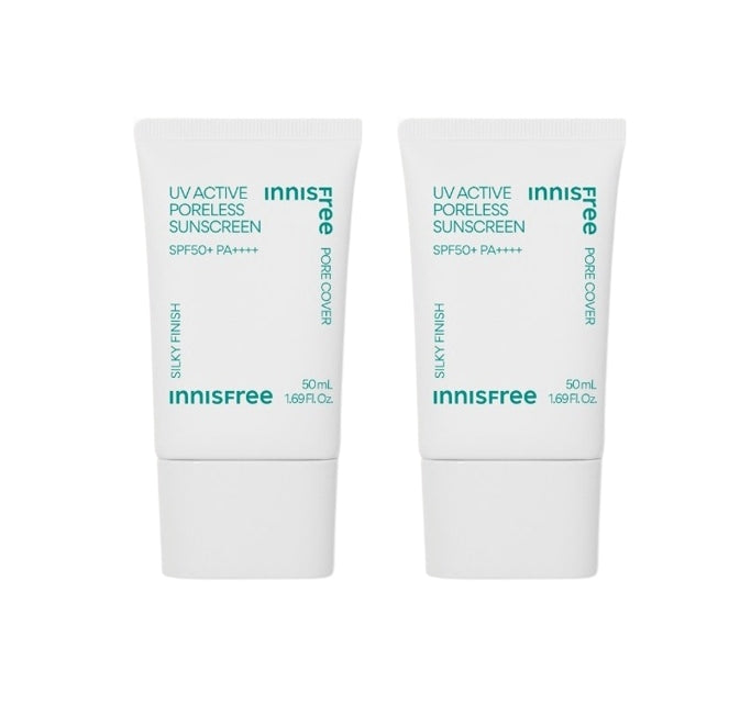 2 x Innisfree UV Active Poreless Sun Cream 50ml, SPF 50+ PA++++ from Korea