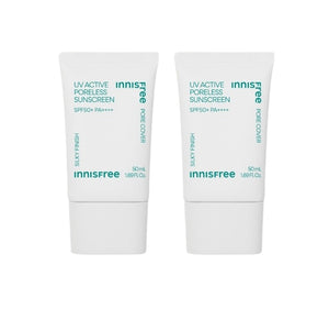 2 x Innisfree UV Active Poreless Sun Cream 50ml, SPF 50+ PA++++ from Korea