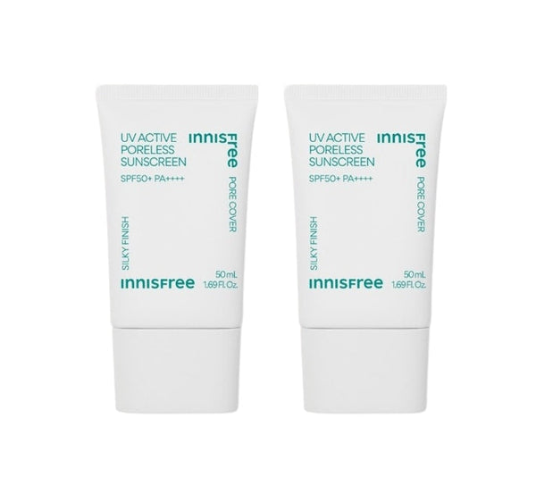 2 x Innisfree UV Active Poreless Sun Cream 50ml, SPF 50+ PA++++ from Korea