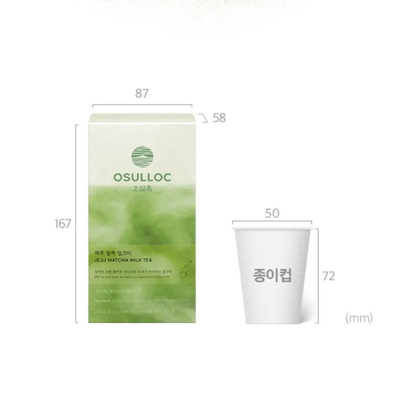 3 X OSULLOC Jeju Matcha Milk Tea, 1 Box 10 sticks , from Korea_KT