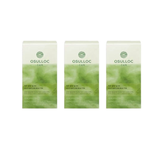 3 X OSULLOC Jeju Matcha Milk Tea, 1 Box 10 sticks , from Korea_KT