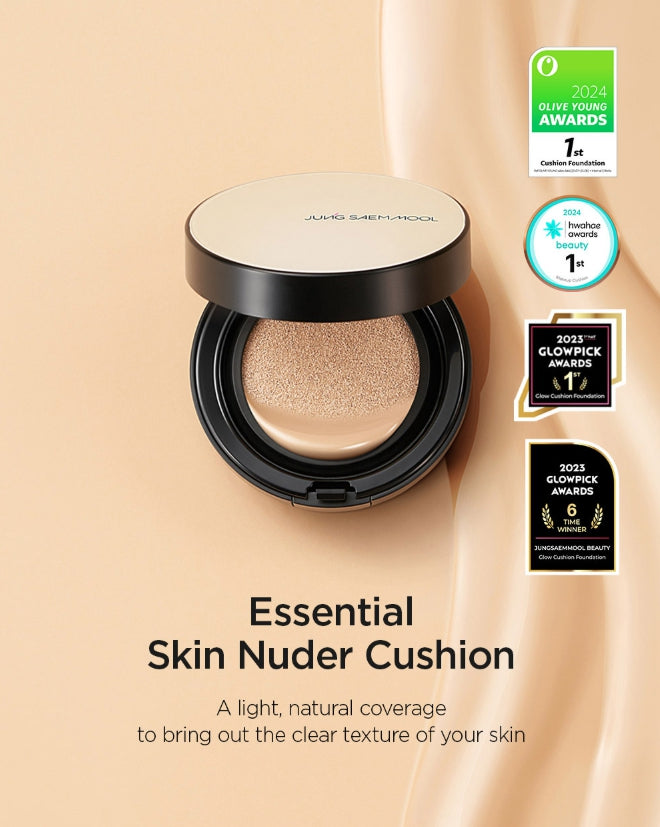 JUNGSAMMOOL Essential Skin Nuder Cushion (Main + Refill) 14g SPF50+ PA+++, 8 Colours from Korea by JUNGSAMMOOL