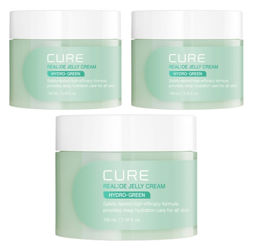 3 x KimJungMoon Aloe CURE Real Aloe Jelly Cream 100ml - Soothing Hydration