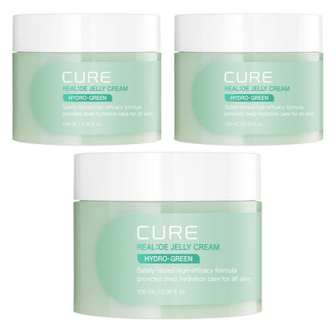 3 x KimJungMoon Aloe CURE Real Aloe Jelly Cream 100ml - Soothing Hydration