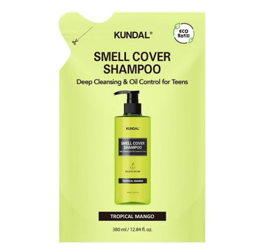 KUNDAL All-Day Smell Cover Teen Scalp Shampoo Refill Tropical Mango 380ml