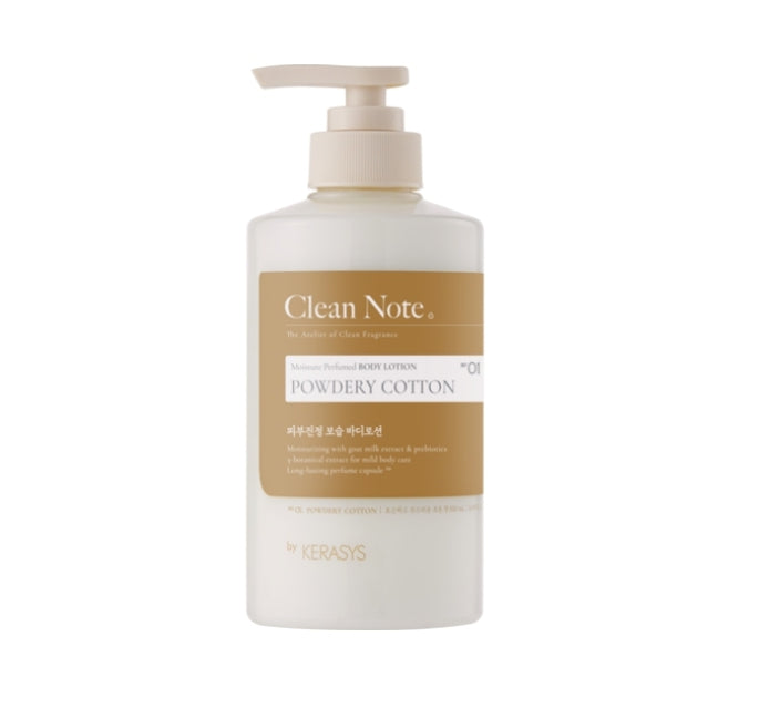 Kerasys Clean Note Powdery Cotton Body Lotion 500ml from Korea