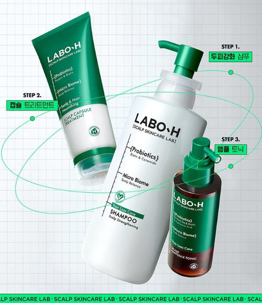 LABO-H Scalp Strengthening Clinic Shampoo 400ml + Capsule Treatment 220ml Hair Loss Care from Korea by LABO-H