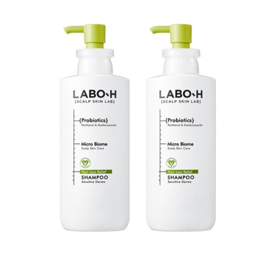 2 x LABO-H Probiotics Hair Loss Relief Sensitive Derma Shampoo 400ml from Korea