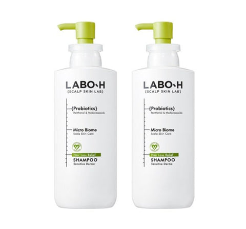 2 x LABO-H Probiotics Hair Loss Relief Sensitive Derma Shampoo 400ml from Korea