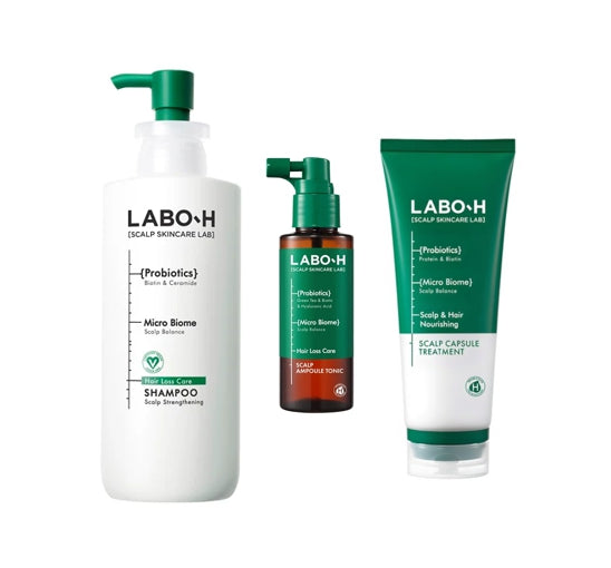 LABO-H Scalp Strengthening Clinic Shampoo 400ml + Capsule Treatment 220ml + Ampoule Tonic 100ml Hair Loss Care from Korea