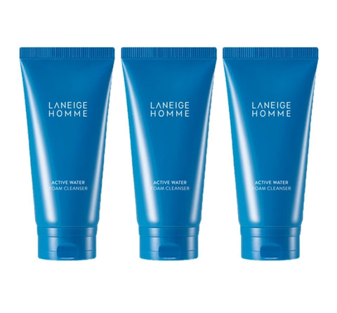 3 x LANEIGE Homme Active Water Foam Cleanser 150ml