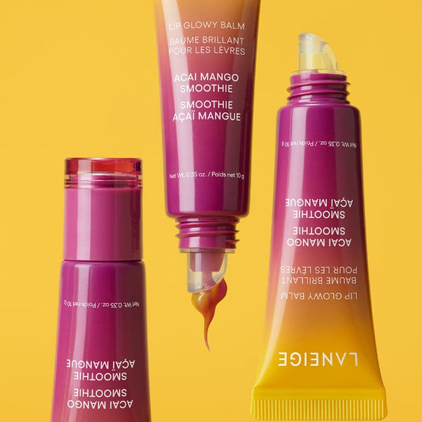2 x LANEIGE Lip Glowy Balm Acai Mango Smoothie 10g + Samples (2 Items) from Korea
