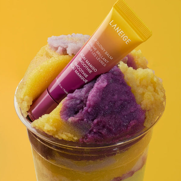 LANEIGE Lip Glowy Balm Acai Mango Smoothie 10g + Samples (2 Items) from Korea