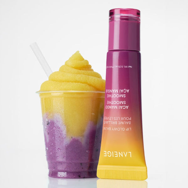 2 x LANEIGE Lip Glowy Balm Acai Mango Smoothie 10g + Samples (2 Items) from Korea