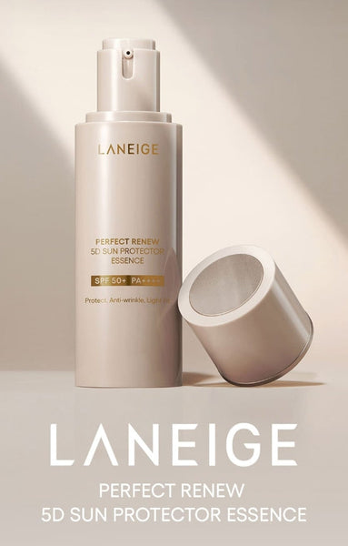 LANEIGE Perfect Renew 5D Sun Protector Essence 50ml, SPF50+ PA++++, Plus  2 Samples from Korea
