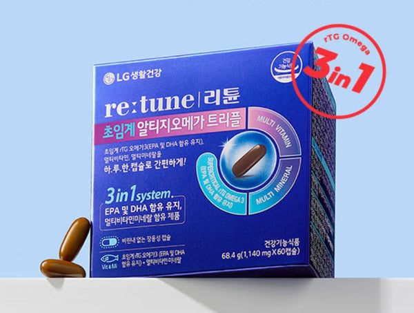 2 x LG H&H Vital Garden re:tune Supercritical RTG Omega Triple (60 Capsules/ 60-day supply) from Korea