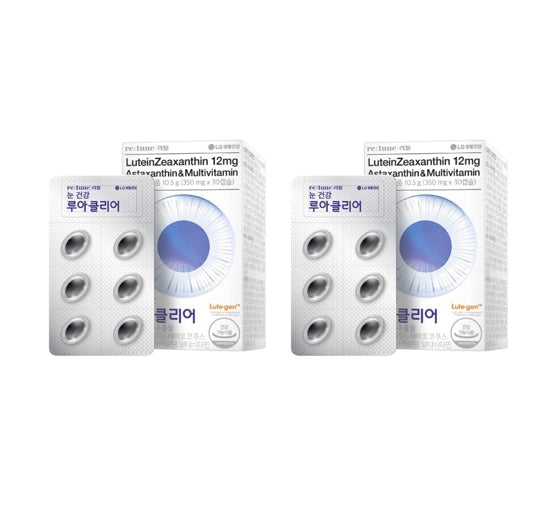 2 x LG H&H Vital Garden re:tune Eye Health Lua Clear (30 Tablets) LuteinZeaxanthin, Astaxanthin & Multivitamin from Korea