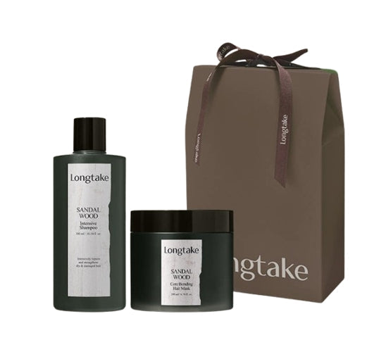 LONGTAKE Sandal Wood Intensive Hair Care Gift Set (Shampoo 300ml + Hair Mask 200ml) from Korea