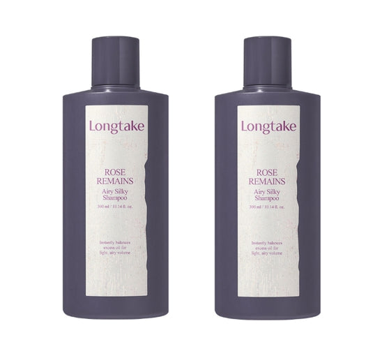 2 x [NEW] LONGTAKE Rose Remains Airy Sillky Shampoo 300ml from Korea