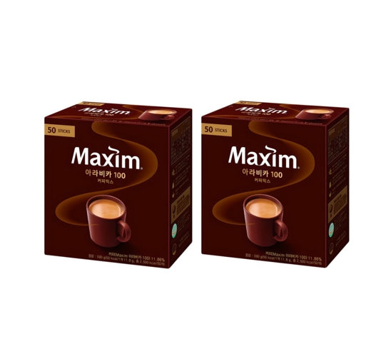 2 X Maxim Arabica 100 Coffee Mix 50 Sticks from Korea by Maxim