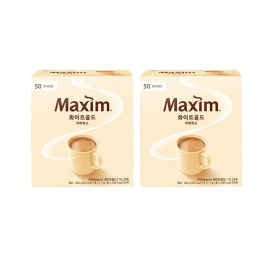 2 X Maxim White Gold 50 Sticks from Korea by Maxim