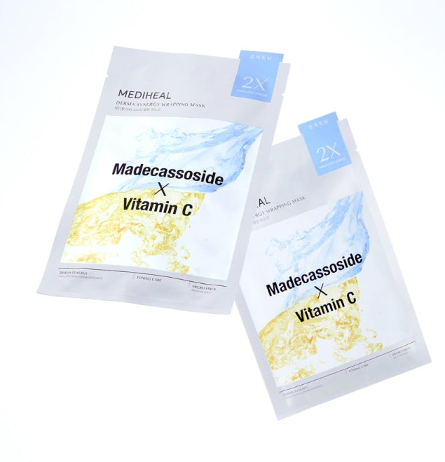 10 x MEDIHEAL Derma Synergy Wrapping Mask - Toning (Madecassoside x Vitamin C) from Korea