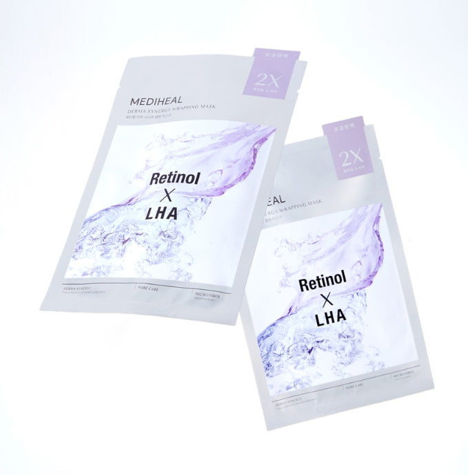 20 x MEDIHEAL Derma Synergy Wrapping Mask - Pore (Retinol x LHA) from Korea