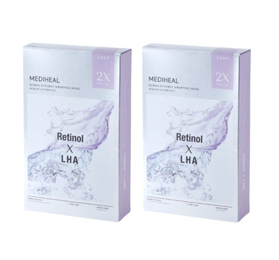 20 x MEDIHEAL Derma Synergy Wrapping Mask - Pore (Retinol x LHA) from Korea