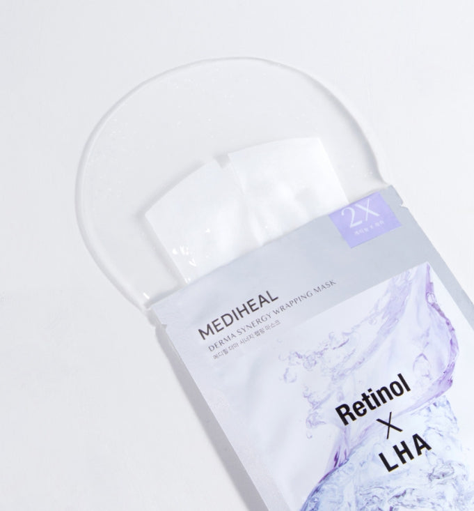 20 x MEDIHEAL Derma Synergy Wrapping Mask - Pore (Retinol x LHA) from Korea