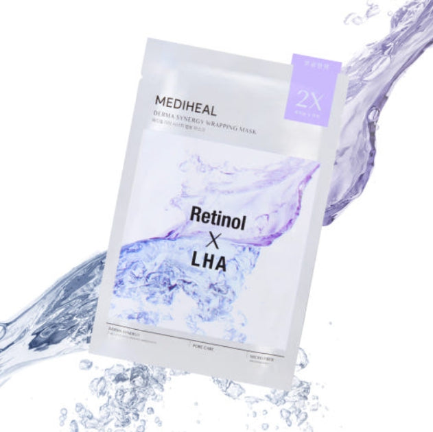 20 x MEDIHEAL Derma Synergy Wrapping Mask - Pore (Retinol x LHA) from Korea