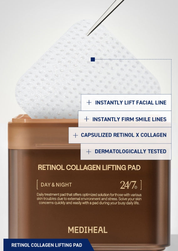 2 x MEDIHEAL Retinol Collagen Lifting Pad 100 Pads from Korea
