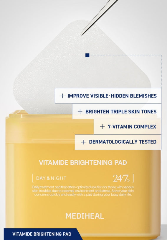 MEDIHEAL Vitamide Brightening Pad 100 Pads from Korea