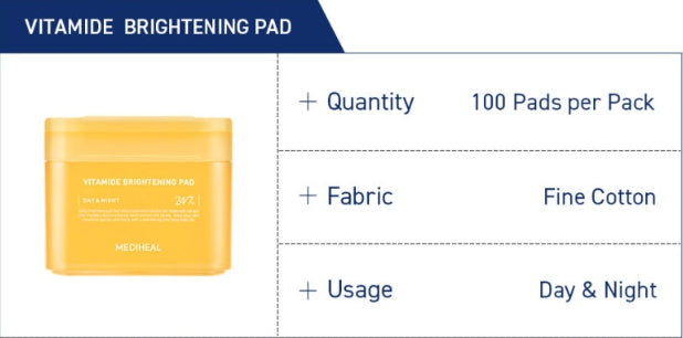 2 x MEDIHEAL Vitamide Brightening Pad 100 Pads from Korea