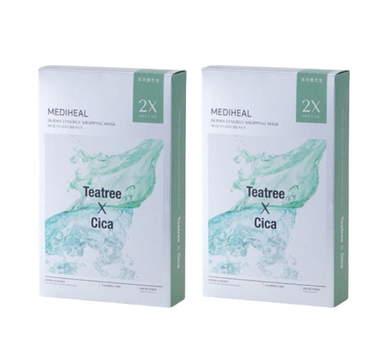 20 x MEDIHEAL Derma Synergy Wrapping Mask - Calming (Teatree x Cica) from Korea