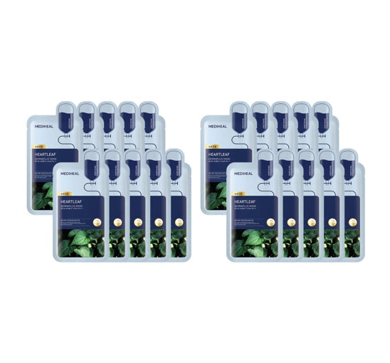 20 x MEDIHEAL Dermaplus Heartleaf Mask from Korea