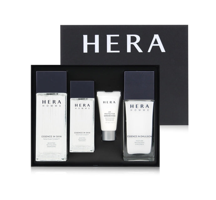 HERA Homme Basic Skincare Set for men, featuring toner and emulsion for daily hydration and skin comfort