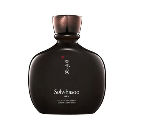 Sulwhasoo Men Recharging Serum bottle with elegant design, offering anti-aging and hydrating benefits for men's skin.