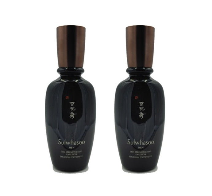 Sulwhasoo Men Skin Strengthening Emulsion bottle with sleek packaging, ideal for hydration and firming men's skin.