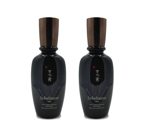Sulwhasoo Men Skin Strengthening Emulsion bottle with sleek packaging, ideal for hydration and firming men's skin.