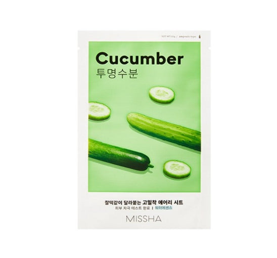 10 x MISSHA Airy Fit Sheet Mask Cucumber - Hydrating K‑Beauty Mask from Korea
