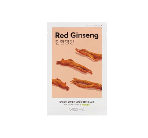 10 x MISSHA Airy Fit Sheet Mask Red Ginseng - Hydrating & Youth‑Boosting Mask from Korea