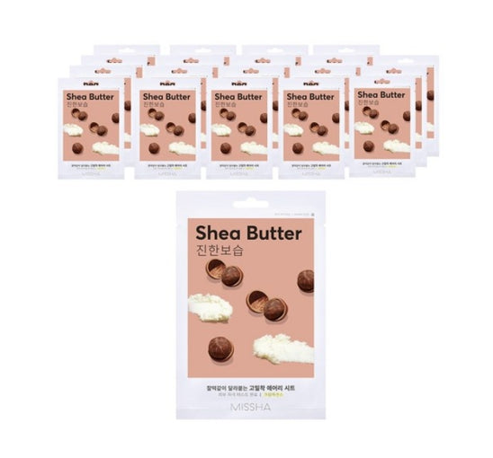 20 x MISSHA Airy Fit Sheet Mask She Butter - Hydrating Korean Sheet Mask, Deep Moisture & Nourishment from Korea